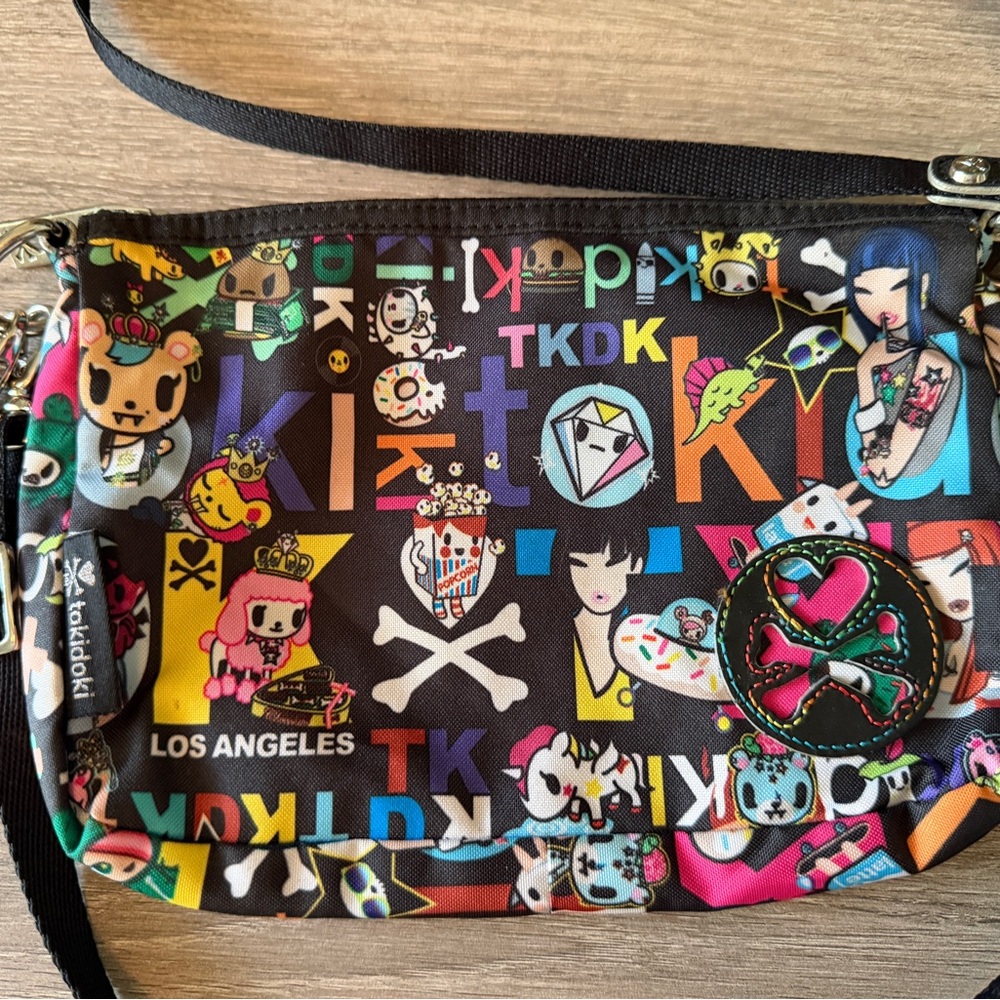 tokidoki Black Multicolor Printed Crossbody Bag